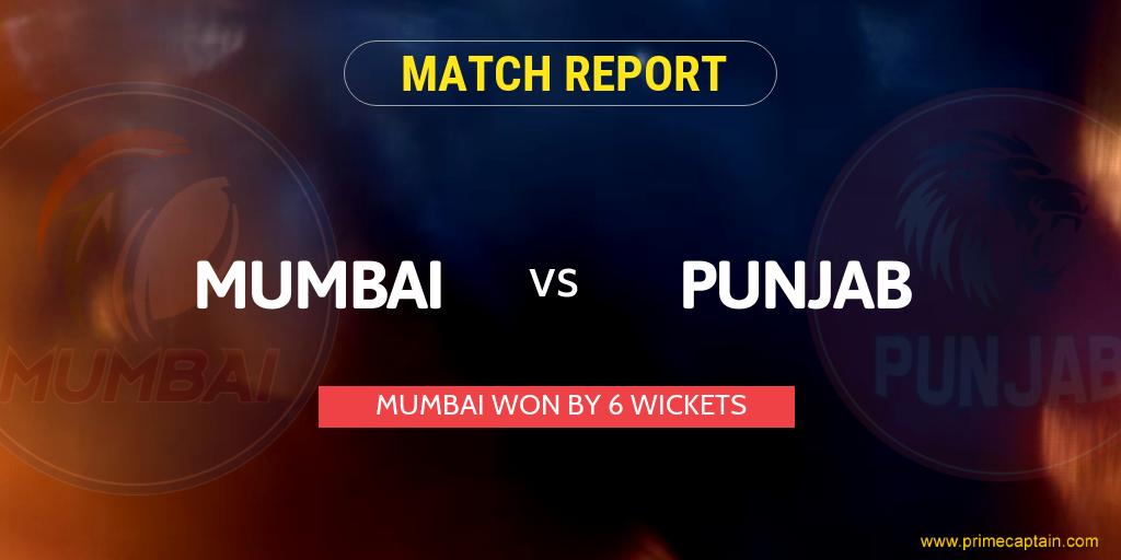 MUMBAI vs PUNJAB MATCH REPORT