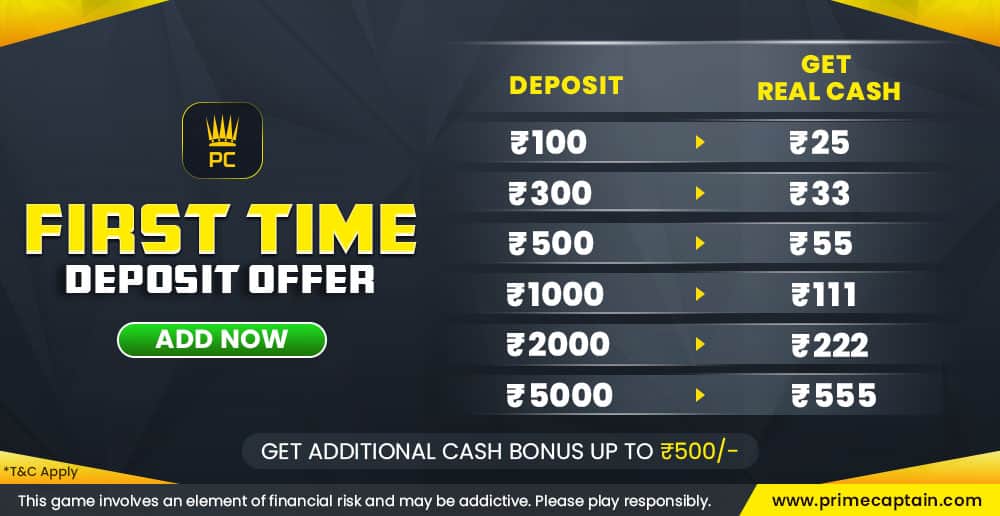 First Time Deposit Offer -Prime Captain