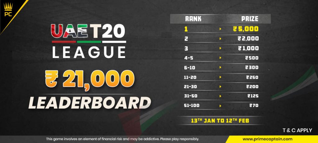 UAE T20 League 2023 Leaderboard